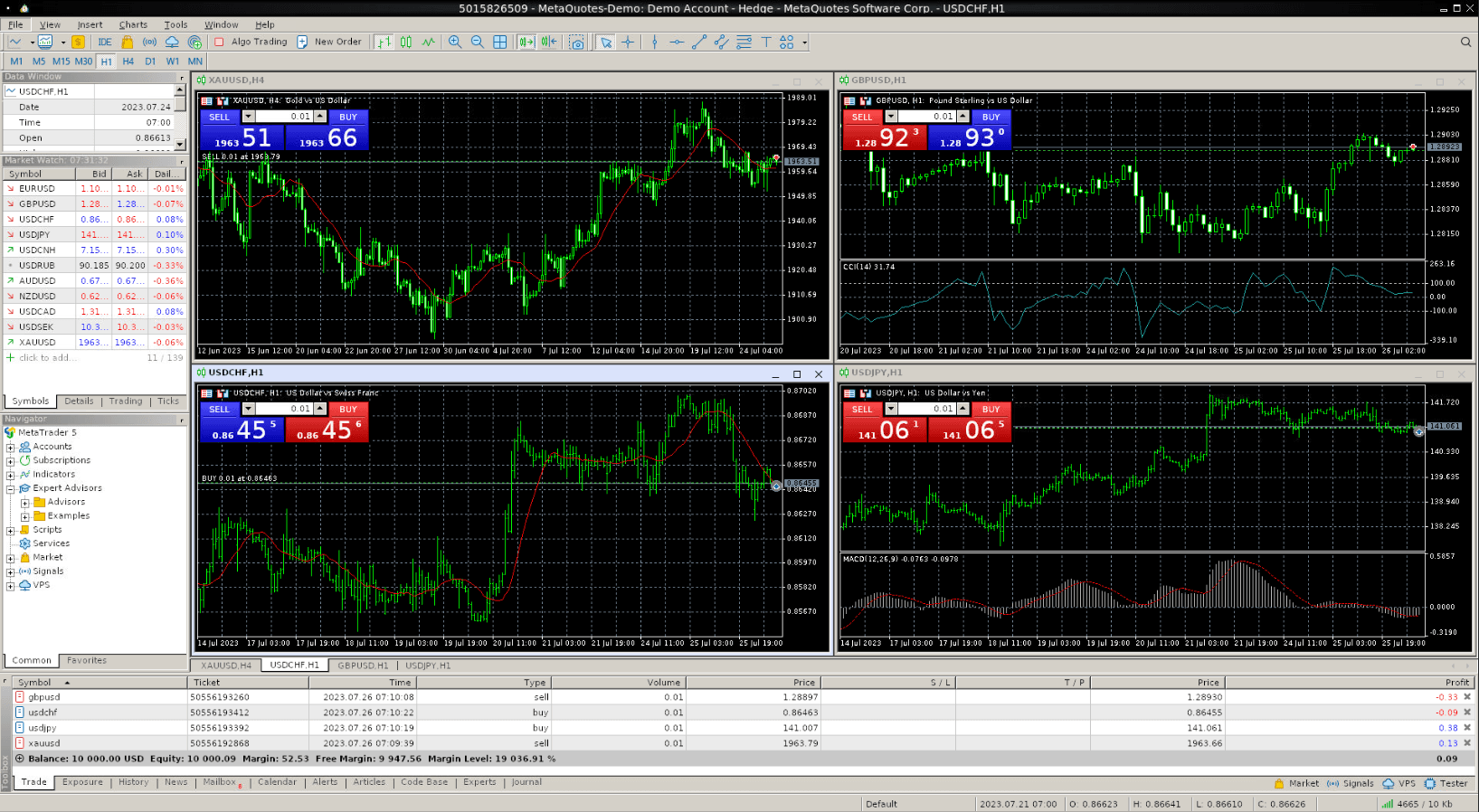 Trading Terminal Interface